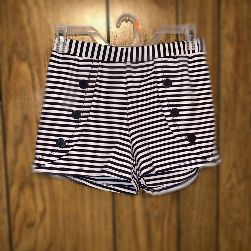 Black and white shorts